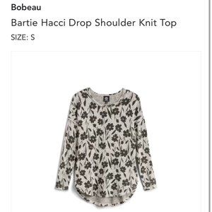 Bobeau Bartie Hacci Drop Shoulder Knit Top